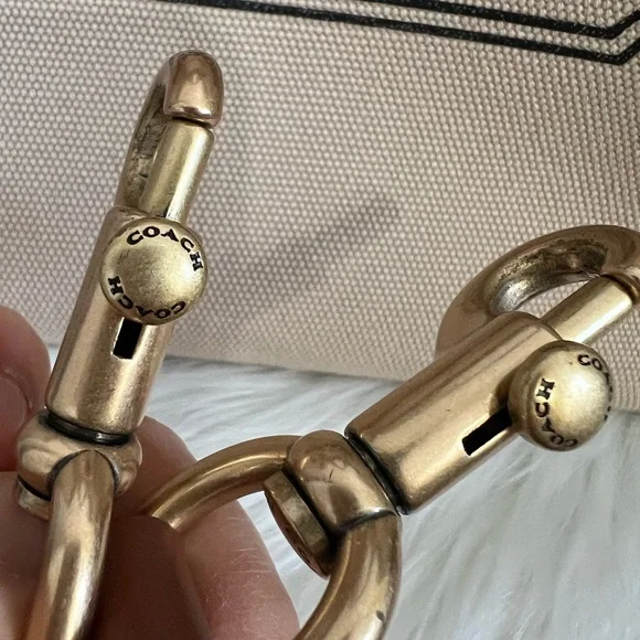 Coach Canvas Tote with Brown Leather Trim - Picture 7 of 16